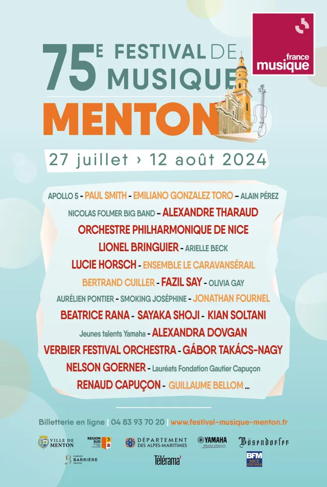 Festival de musique de Menton 2024 programme, concert classique