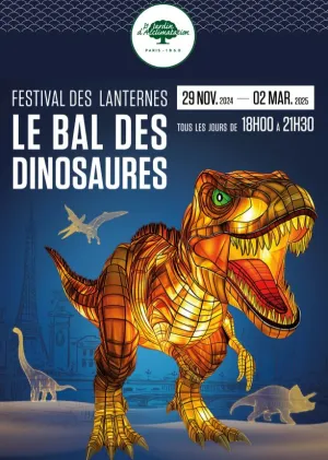 Découvrez le T-Rex illuminé pendant le Bal des Dinosaures - Festival des Lanternes 2024-2025