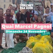 Je participe à un ramassage sur le Quai Marcel Pagnol