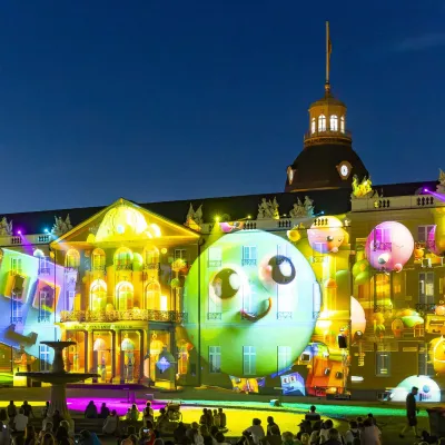 Schlosslichtspiele (jeux de lumière) au château de Karlsruhe