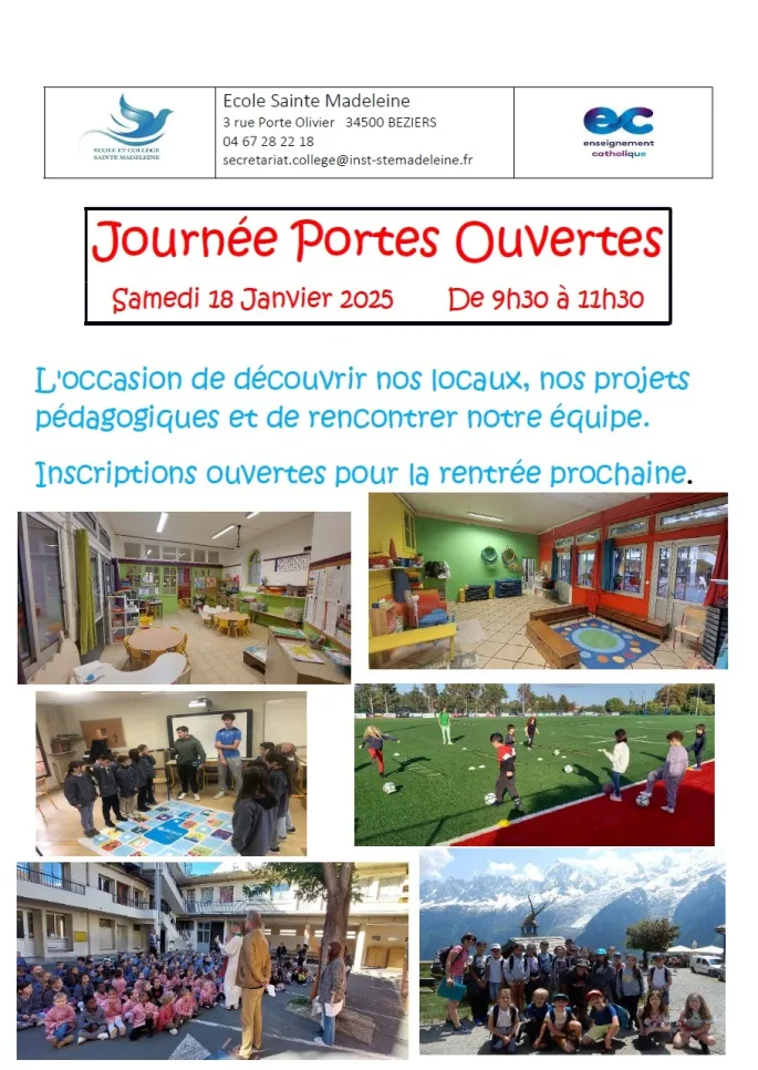 Journées Portes Ouvertes De L'école Sainte Madeleine