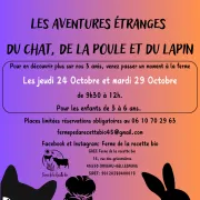 L\'étrange aventure du chat, de la poule et du lapin.