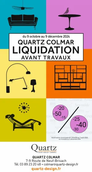 Liquidation avant travaux dans le magasin Quartz Design à Colmar