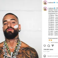 Capture d'écran de l'annonce de Maluma sur ses réseaux sociaux DR