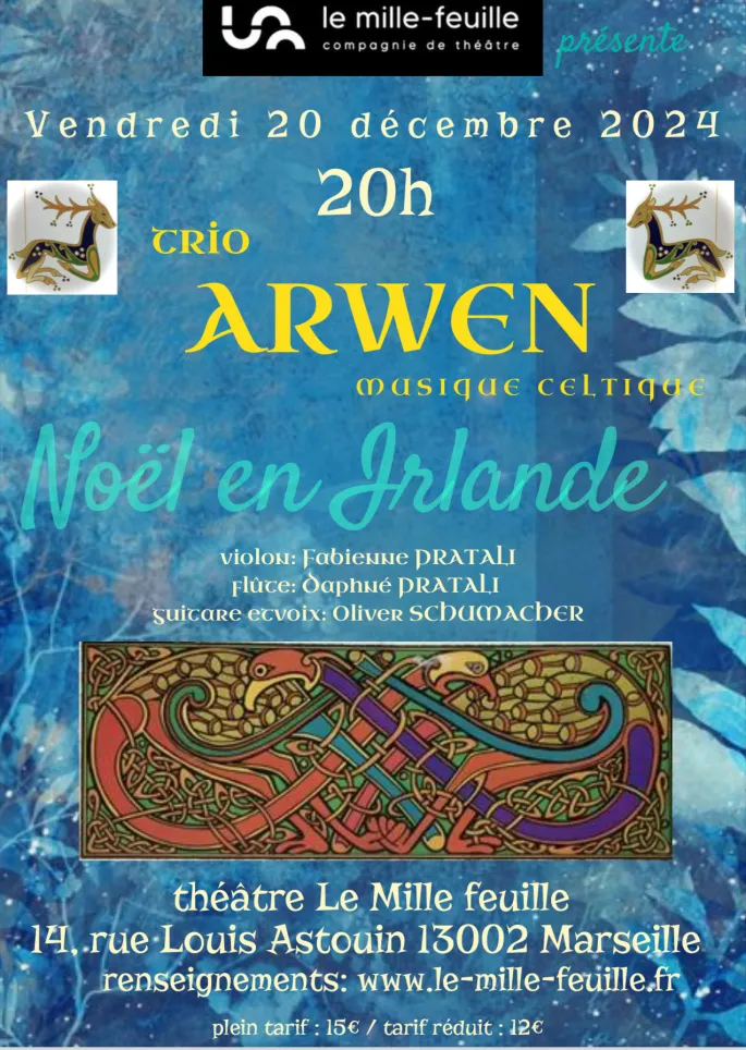 «Noël en Irlande » concert de musique irlandaise par le trio ARWEN