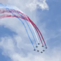 Démonstration en vol de la Patrouille de France au Salon du Bourget 2023 DR