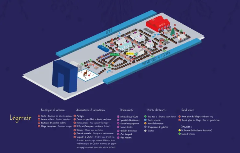 Le plan du Marché de Noël de La Défense