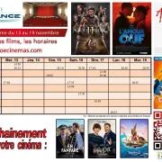 Programme cinéma du 13 au 19 novembre