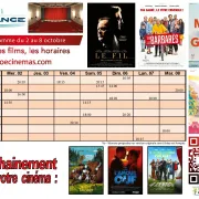 Programme cinéma du 2 au 8  octobre