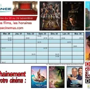 Programme cinéma du 20 au 26 novembre