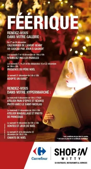 Tout le programme de Noël au centre commercial Shop'in Witty