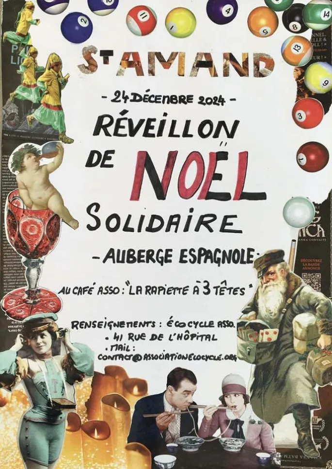 Réveillon de Noël solidaire à la Rapiette à 3 têtes