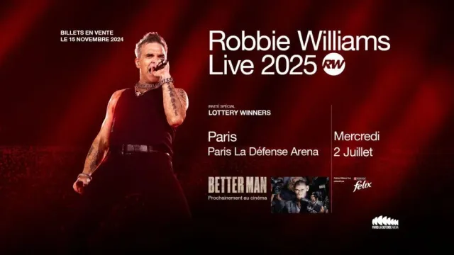 Robbie Williams sera à Paris La Défense Arena