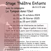 Stage Theâtre Enfant. Compagnie Le Tympan Dans L'Oeil