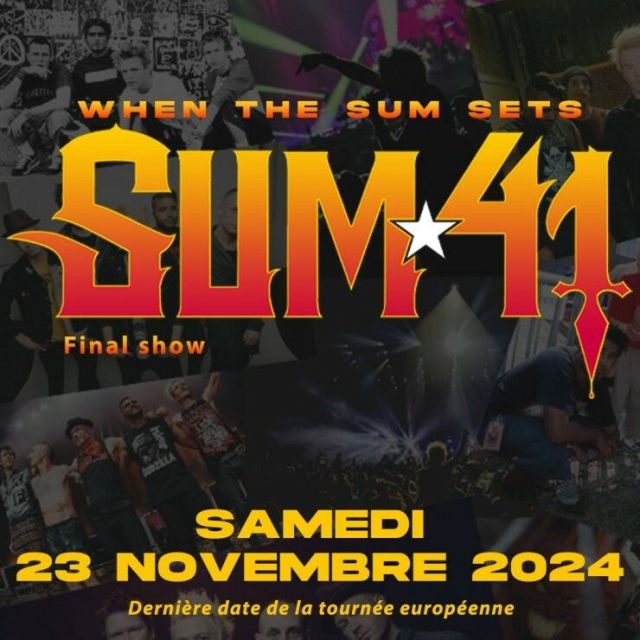 Concert Sum 41 à Nanterre 2024 - Paris La Défense Arena : places