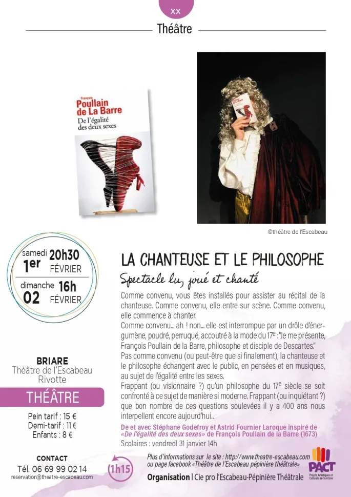 Théâtre La chanteuse et le philosophe : spectacle lu, joué et chanté