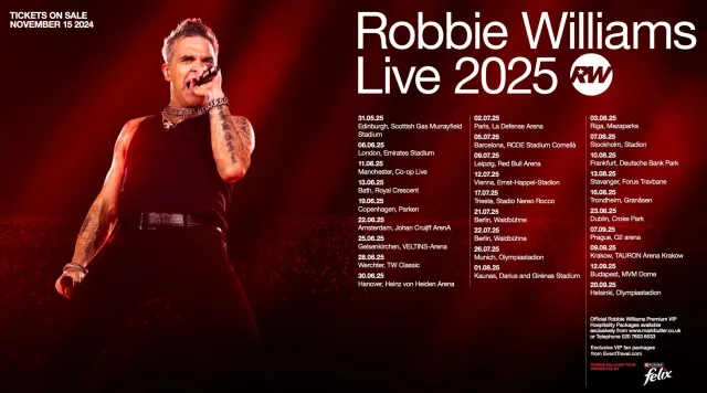 La tournée de Robbie Williams en Europe en 2025