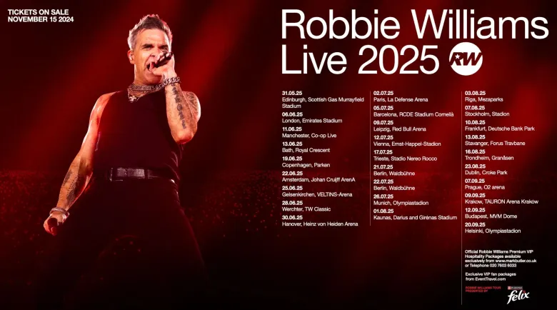 La tournée de Robbie Williams en Europe en 2025