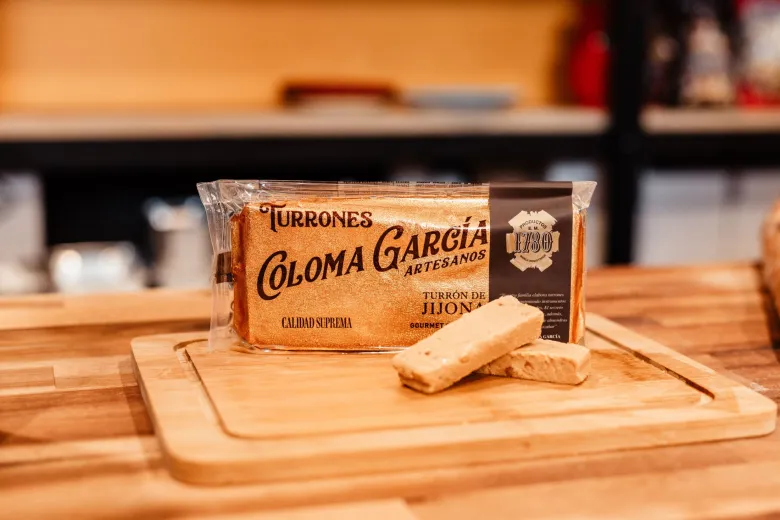 Le turrón de la marque Coloma Garcia, une sorte de nougat espagnol 